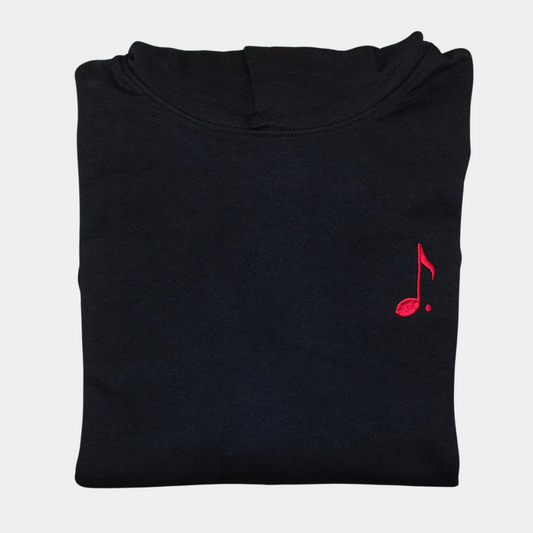 Sweat à capuche noir brodé - coupe boxy – Note.Paris - Unisex