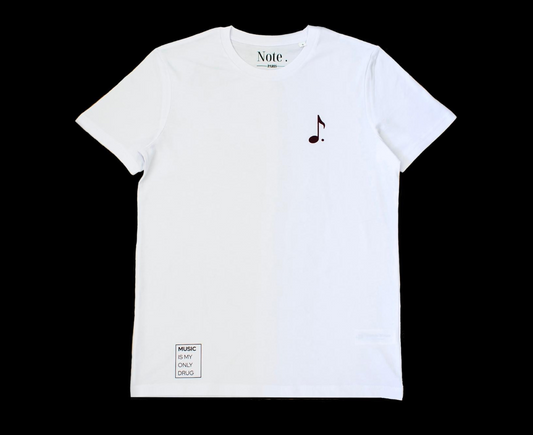 T-shirt blanc “Music Is My Only Drug” – Note.Paris