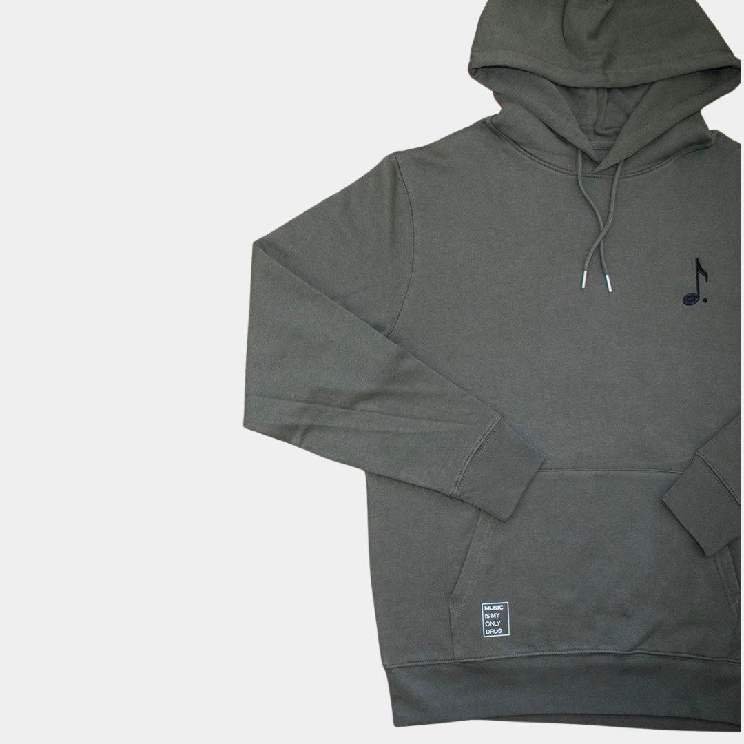 Sweat à capuche kaki brodé – Note.Paris - Unisex