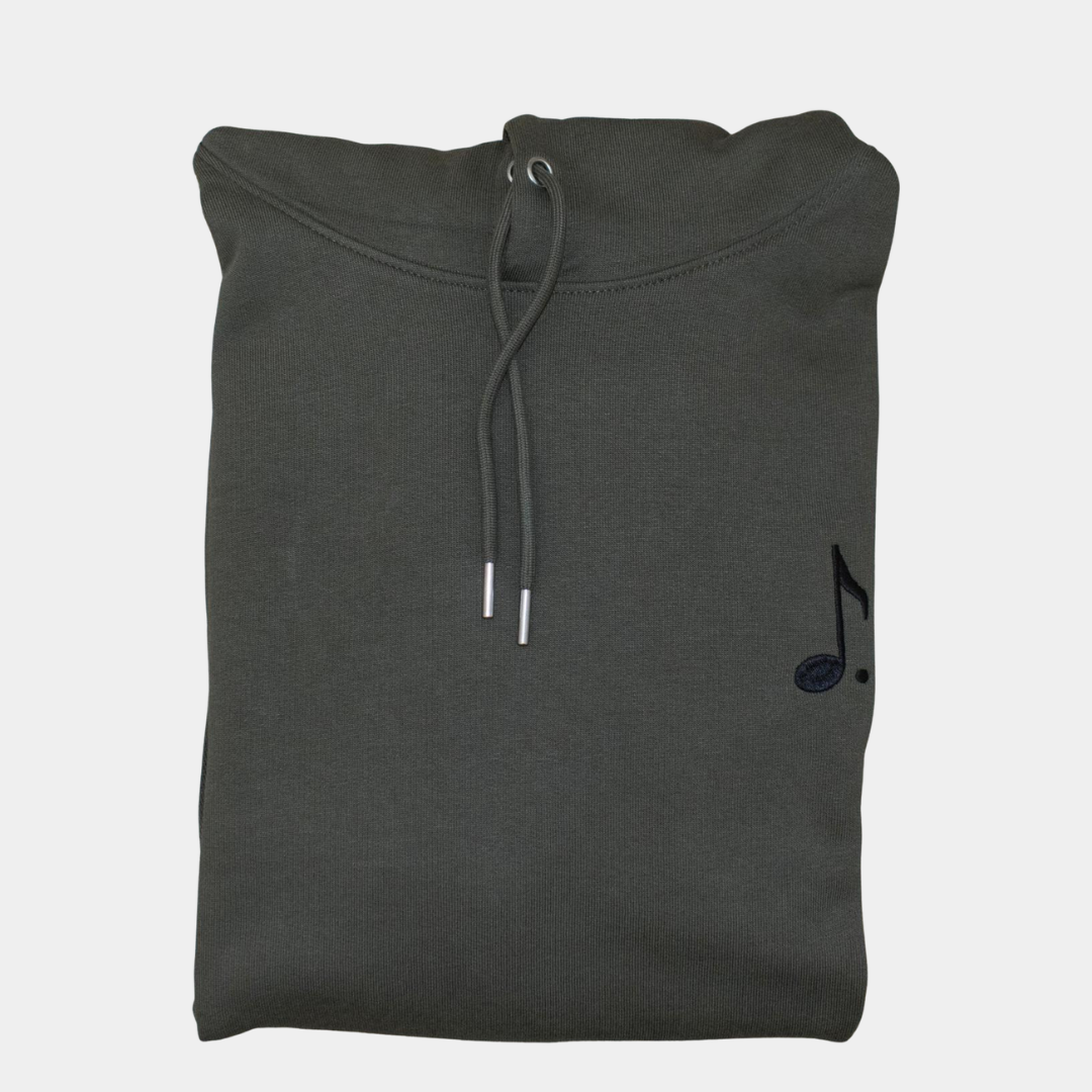 Sweat à capuche kaki brodé – Note.Paris - Unisex