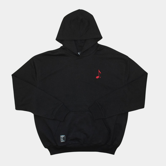 Sweat à capuche noir brodé - coupe boxy – Note.Paris - Unisex