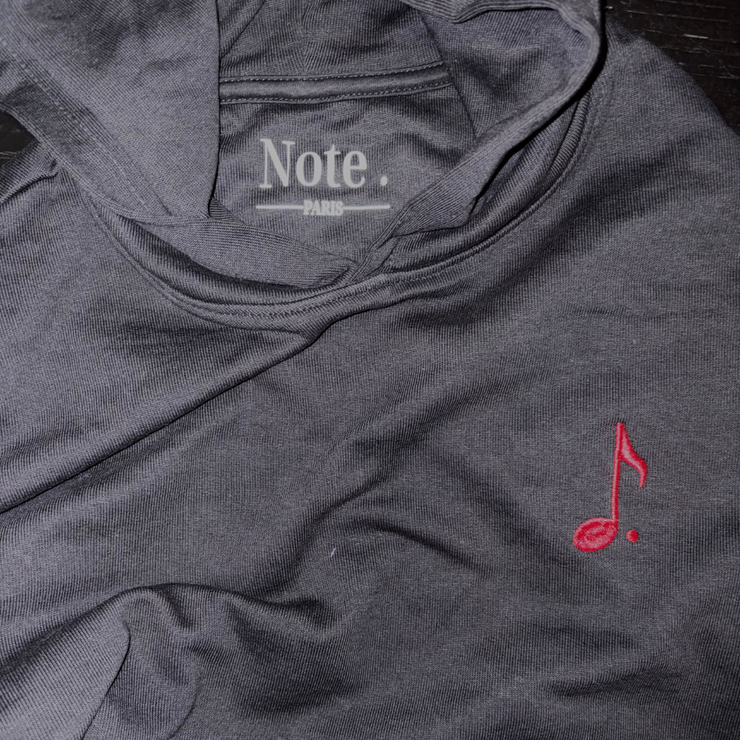 Sweat à capuche noir brodé - coupe boxy – Note.Paris - Unisex